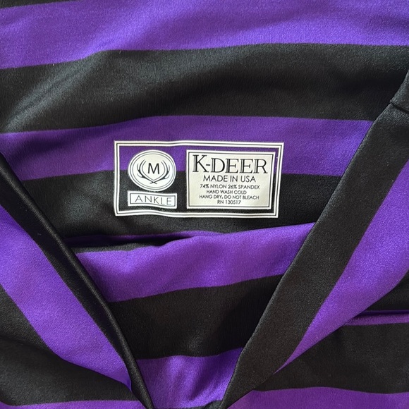 K-Deer Women’s Striped Leggings - Purple and Red - Picture 2 of 3